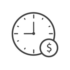 clock with dollar icon