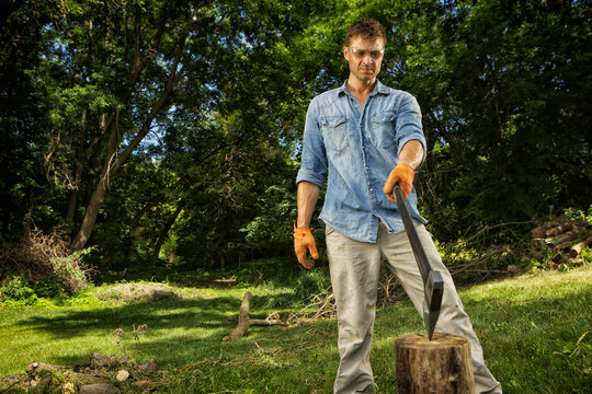 Man chopping wood