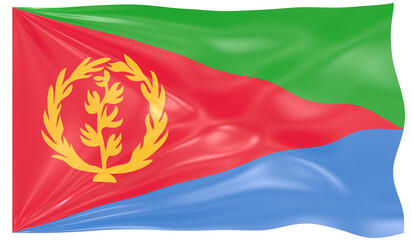 Detailed Illustration of a Waving Flag of Eritrea