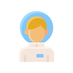 space related boy or character with space suit and badge vector in flat style,