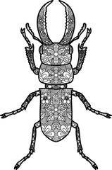 intricate stag beetle design