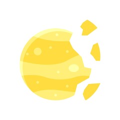 space or planet related broken in pieces mars planet with curved line vector in flat style,