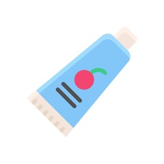 space or planet related space food in tube with charry vector in flat style,