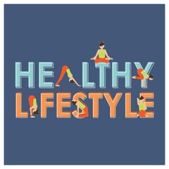 healthy lifestyle lettering design