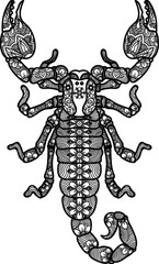 An intricate scorpion design