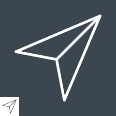 Destination Thin Line Vector Icon Isolated on the Black Background.