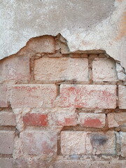  scarlet gray paint old cracked concrete background, cement wall background