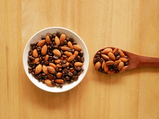mixed almond and coffee background