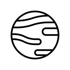 space or planet related jupiter planet with strips and circle style vector in lineal style,