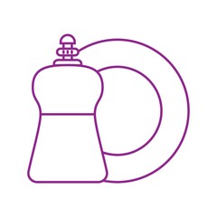 Obraz premium clean plate and dishwasher detergent