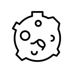 space or planet related meteor planet with circles vector in lineal style,