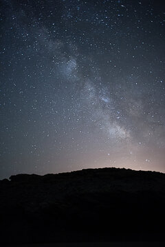 Landscape under the stars and Milky Way