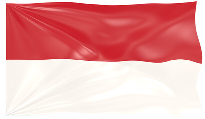 Detailed Illustration of a Waving Flag of Indonesia