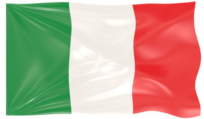 Detailed Illustration of a Waving Flag of Italy