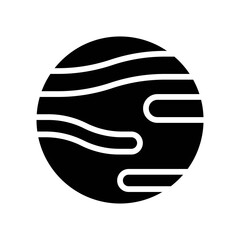 space or planet related jupiter planet with strips and circle style vector in solid design,