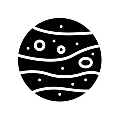 space or planet related mars planet with curved line and circles style vector in solid design, © Aranagraphics