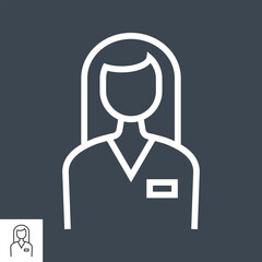 Employee Thin Line Vector Icon Isolated on the Black Background.