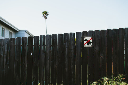 no dogs allowed sign on fence