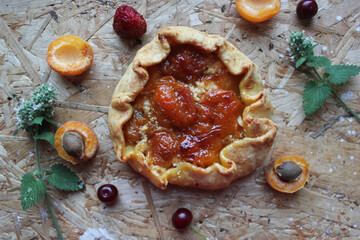 christmas cake with apricot and sheese