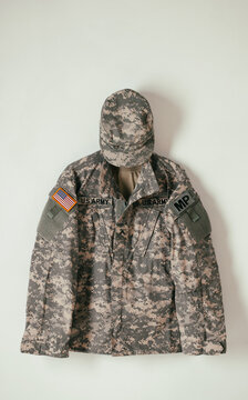 Military: Soldier Uniform Hanging On Wall