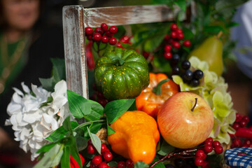 Autumn harvest. Vegetables from the garden. 