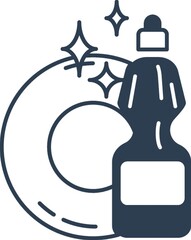 cleaning spray bottle with a plate