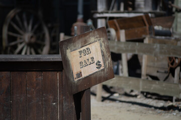 Panneau à vendre ancien farwest