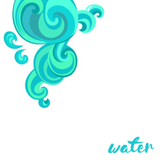 Waves vector, element design, sign symbol or logo, natural water, aqua. Wave background.	
