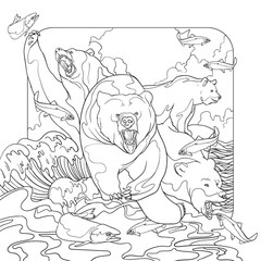 bears hunting design