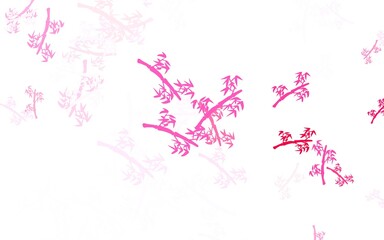Light Red, Yellow vector doodle texture with branches.