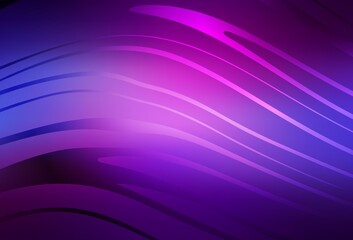 Light Purple, Pink vector background with curved lines.