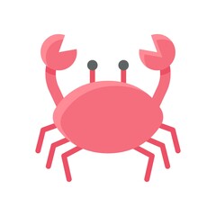 summer holiday related summer or beach sea food crab vector in flat style,