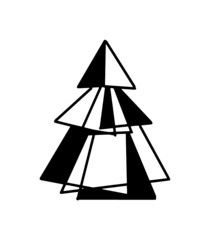 Christmas tree on colorful background. Vector trendy illustration. Holiday decoration. Vector drawing. Simple vector illustration. Christmas tree. Trendy design.