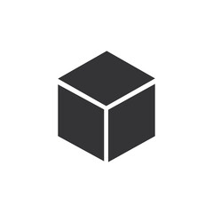 the gray cube icon. vector illustration