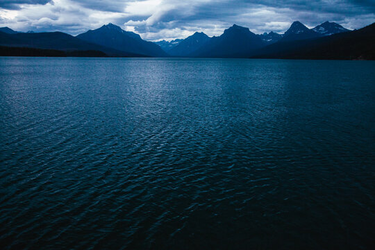 Dusk at Lake Mcdonald in Glacier National Park, Montana