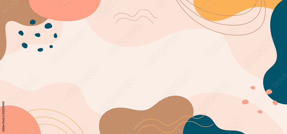 Wall mural abstract background curve shape line wave pastel color