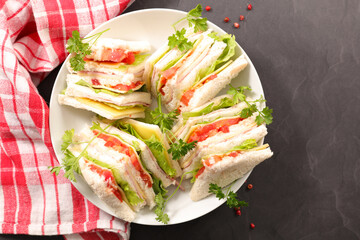 toast sandwich with vegetable- club sandwich