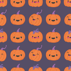 Halloween Cute Whimsical Jack O'Lantern Digital paper. Seamless Pattern, Halloween papers, Halloween backgrounds, wallpapers 12' x 12' high resolution 300 dpi smyk. Fabrics Surface Pattern Design