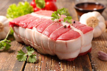 raw roast beef and ingredient