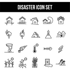Disaster icon set.