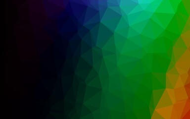 Fototapeta na wymiar Dark Multicolor, Rainbow vector blurry triangle pattern. Triangular geometric sample with gradient. New texture for your design.