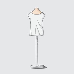 Blouse on clothing stand.
