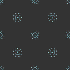 Hand Drawn blue Snowflakes Christmas Seamless Patt