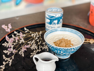 Coffee in the blue cup