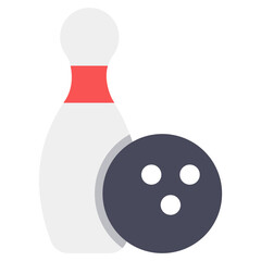 
Bowling icon, hitting pins in editable style 
