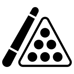 
Cue icon in flat design, snooker vector in modern flat style 
