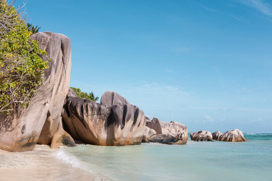 BEautiful rock formations at Anse Source d'Argent, La Digue, Seychelles