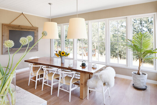 Dining room in modern design farmhouse