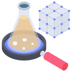
Chemical research icon in isometric design
