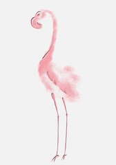 Flamingo single in pink with white background 